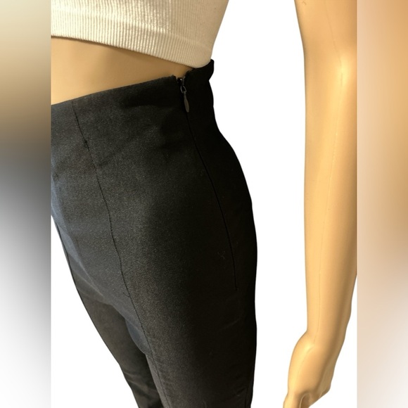 Black High-Waisted Flare Pants with front Slits - Picture 4 of 4